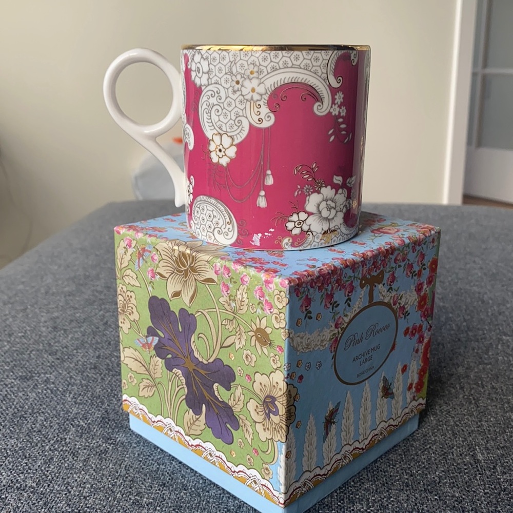 Wedgwood Pink Rococo Bone China Mug